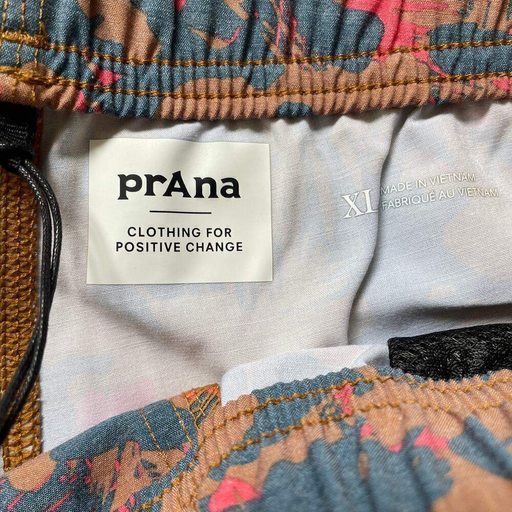 prAna XL Metric E-Waist Shorts | Eco Print Swim, UPF 50+, Fresca Camo NWT $69 - Picture 7 of 7